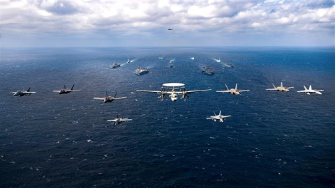 US Japan Navy Joint Exercises in the Philippine Sea, Philippine Sea, Philippines - 24 Jan 2022