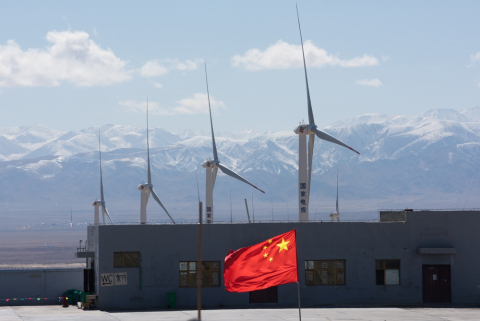 picture of a wind farm in China