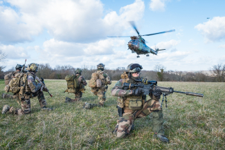 Exercice militaire de l'armée française à Toulouse en février 2020