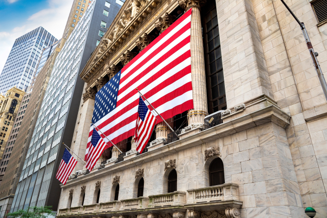 Bâtiment de la Bourse de Nouvelle York à Wall Street à Manhattan, Nouvel York City, États-Unis