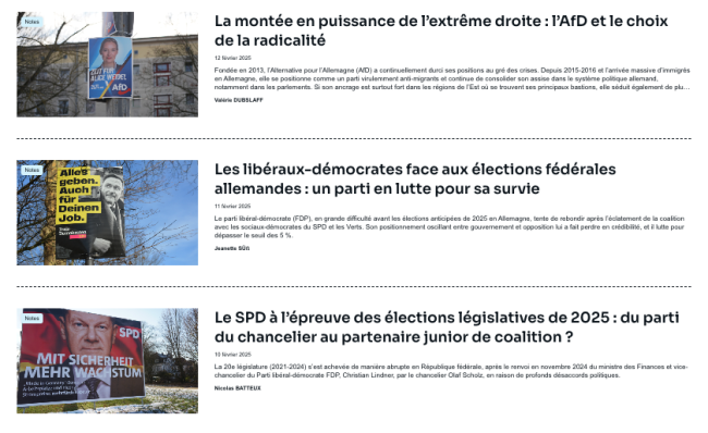 Analyses CERFA, élections allemandes fédérales, 2025, Ifri