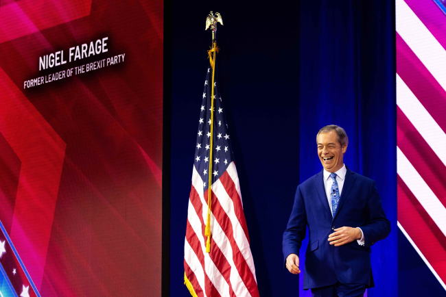 Nigel Farage speaks at CPAC in March 2023