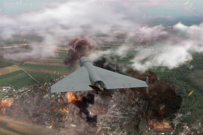 Un drone kamikaze survole des immeubles résidentiels