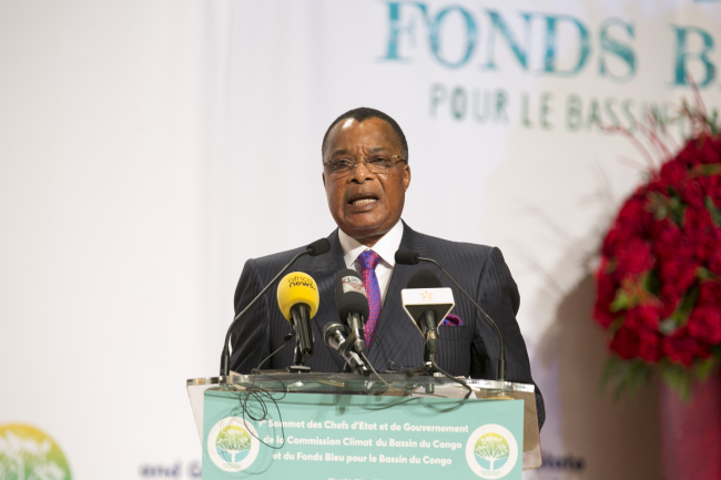 Le président Denis Sassou Nguesso, Congo Basin Commission, Brazzaville, 29 avril 2018