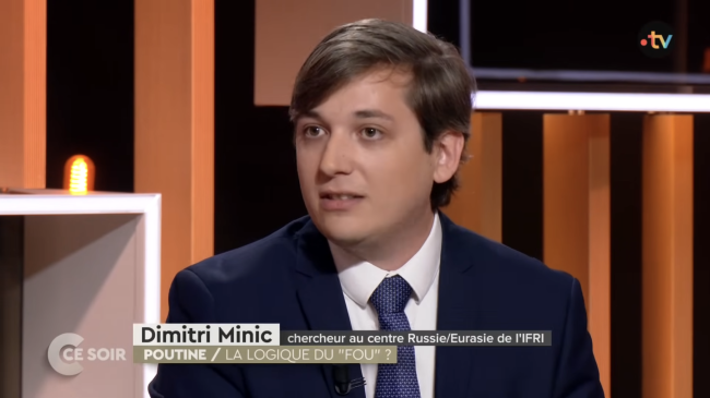 Poutine : la logique du "fou" ?. C ce soir. Dimitri Minic. France TV. Ifri
