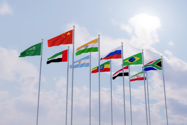 Drapeaux des pays membres du BRICS