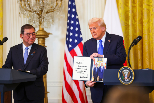 WASHINGTON – February 7, 2025: President Donald Trump holds a joint press conference with Japanese Prime Minister Ishiba Shigeru.