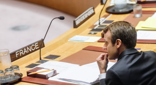 Le président Emmanuel Macron lors du débat au Conseil de sécurité des Nations unies, New York - 20 septembre 2017 