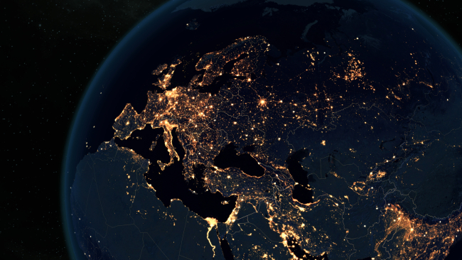 Satellite view of Europe