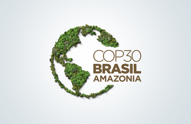 globe avec le logo de la COP30