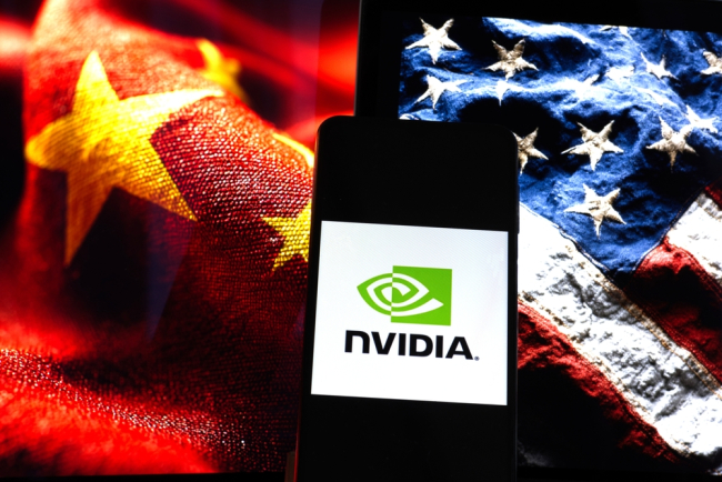 nvidia et drapeau US et Chine