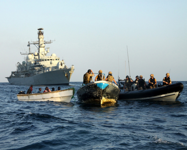 Opération de l'HMS Montrose dans le golfe d'Aden.