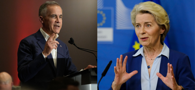 Le Premier ministre canadien, Mark Carney, et la Présidente de la Commission européenne, Ursula von der Leyen