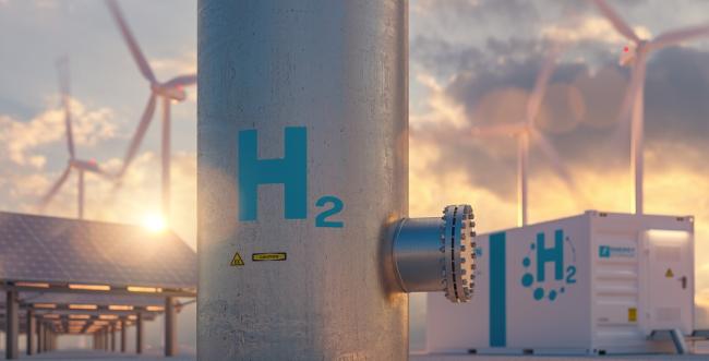Hydrogen energy storage gas tank with solar panels
