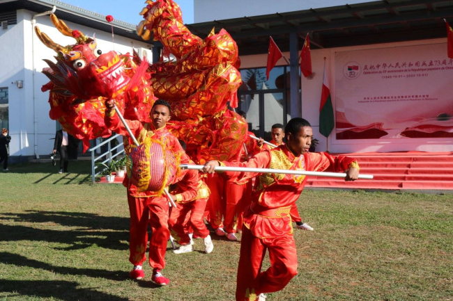 Démonstration à l'ambassade de Chine à Madagascar