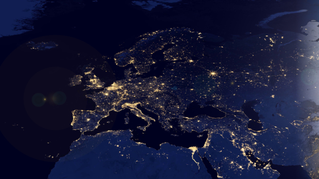 European Map Space View (Elements of this image furnished by NASA)