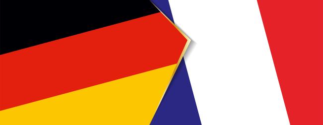Drapeaux de la France et de l'Allemagne