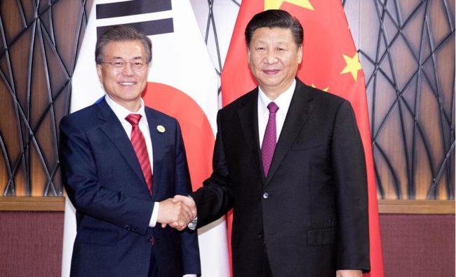 Les présidents chinois et sud-coréen discutent des relations bilatérales