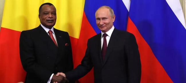 President of Russia Vladimir Putin and President of Republic of the Congo Denis Sassou-Nguesso, Moscow, May 23, 2019.