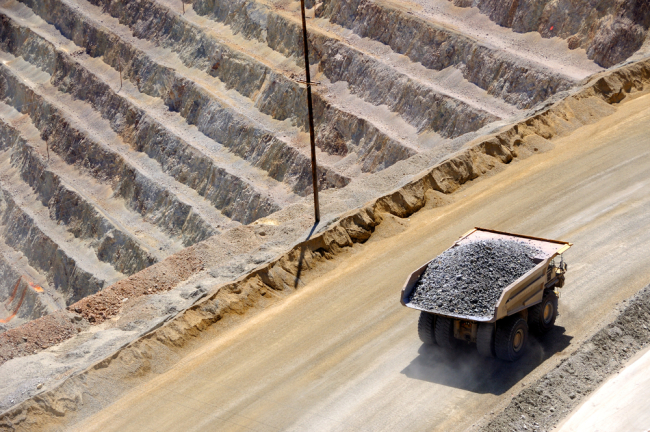 giant truck at copper mine
