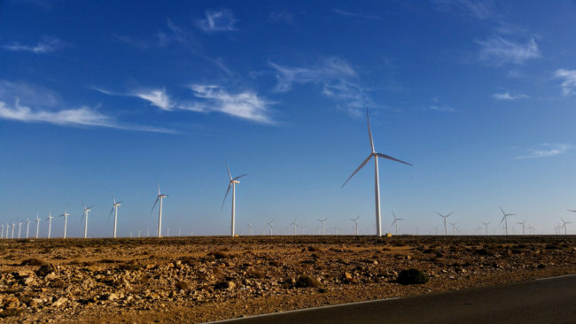 Wind turbines in southern morocco