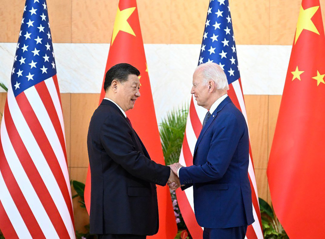 President Joe Biden and President Xi Jinping meet on the sidelines of the G20 summit in Nusa Dua, Indonesia - November 14, 2022.