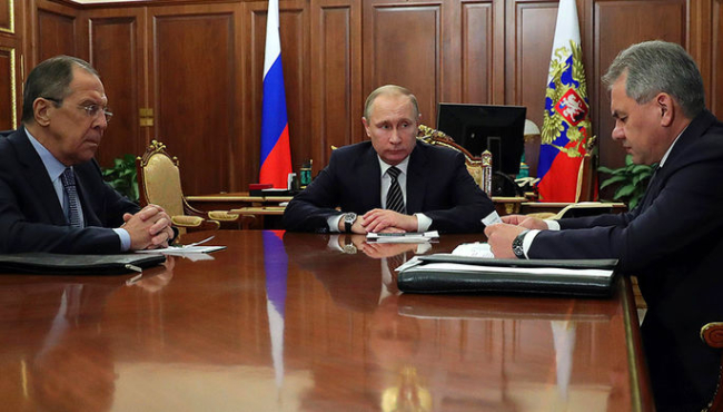 S. Lavrov, V. Poutine, S. Choïgou