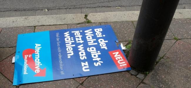 Vandalism during an election campaign in Aachen