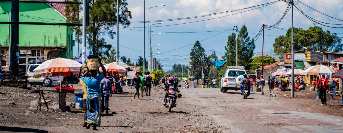 Goma, North Kivu/Democratic Republic of Congo - October 25, 2019 : Streetview city of Goma  