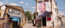 Une affiche d'Erdogan dans une rue de Nicosie-nord