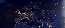 European Map Space View (Elements of this image furnished by NASA)-Shutterstock/Capitanoseye