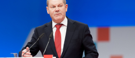 Olaf Scholz, Member of the Social Democrats speaks at Party Conference in Berlin. December 17. 2021.