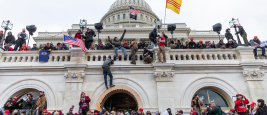 Washington, DC - January 6, 2021: Protesters seen all over Capitol