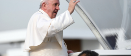 Erbil,Kurdistan, Iraq – March 7, 2021: Pope Francis during his visit to Kurdistan, Iraq