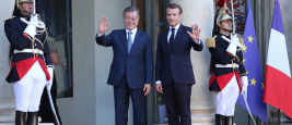 Le président de la Corée du Sud, Moon Jae-in, au Palais de l'Elysée à Paris, France, le 15 octobre 2018