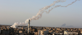 Palestinian factions launch a large batch of rockets from the Gaza Strip towards Israel, on May 11, 2021