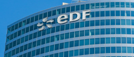 Paris - May 2022: EDF Tower in La Defense business district in Paris, France