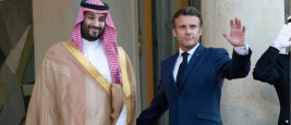 Emmanuel Macron et le prince héritier d’Arabie saoudite, Mohammed ben Salmane, Palais de l’Élysée, 28 juillet 2022