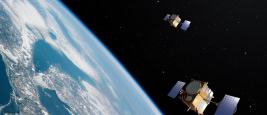 Communication par satellite en orbite autour de la Terre
