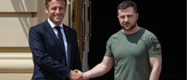 Le président ukrainien Volodymyr Zelensky et le président français Emmanuel Macron, Kiev -16 juin 2022