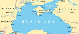 Région de la mer Noire, carte politique.