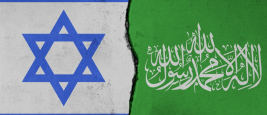Drapeaux d'Israël et du Hamas