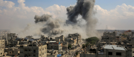 Frappes aériennes israéliennes sur la ville de Rafah, bande de Gaza, 10 octobre 2023