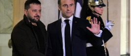 Le Président Emmanuel Macron accueille le Président de l’Ukraine, Volodymyr Zelensky, Elysée,Paris, 16-02-2024