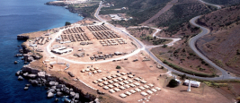 Aerial view of US Naval Base, Guantanamo Bay, Cuba