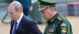 Sergueï Choïgu, ministre russe de la Défense et le président russe Vladimir Poutine