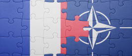 puzzle with the national flag of france and nato