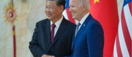 Le président américain Joe Biden et le président chinois Xi Jinping, rencontre en marge du sommet du G20 à Bali, 14 novembre 2022.