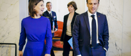 Annalena Baerbock (Buendnis 90 Die Gruenen), German Foreign Minister, meets the President of the French Republic, Emmanuel Macron, at the Elysee Palace. Paris, 09.05.2023, Paris, France