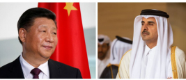 Chinese President Xi Jinping and the Emir of Qatar Tamim Al Thani